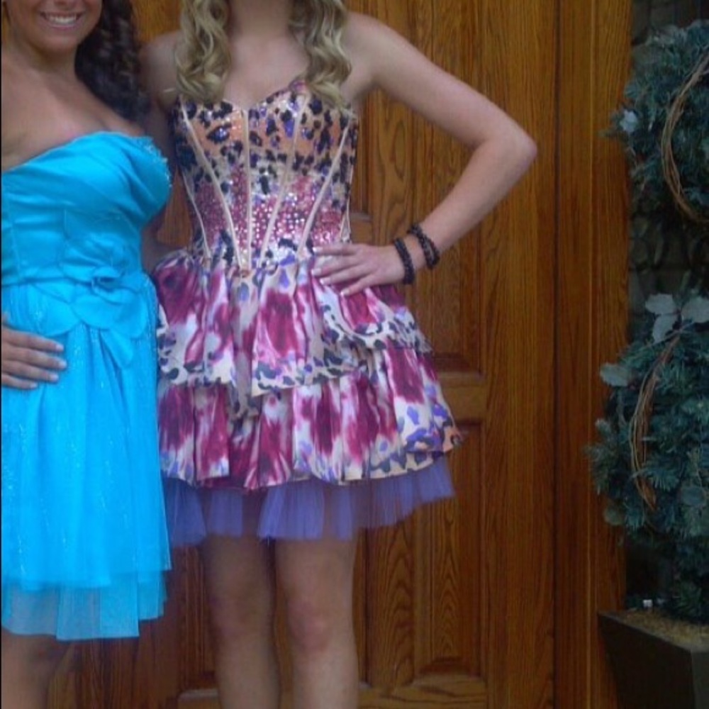 Short, Strapless Formal/ Homecoming Dress with Corset